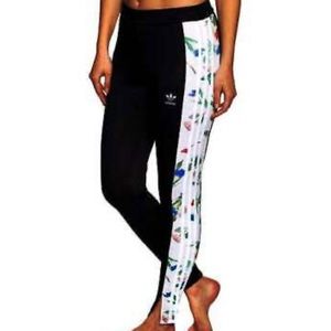 ADIDAS ORIGINALS BLACK/FLORAL 3 STRIPE LEGGINGS